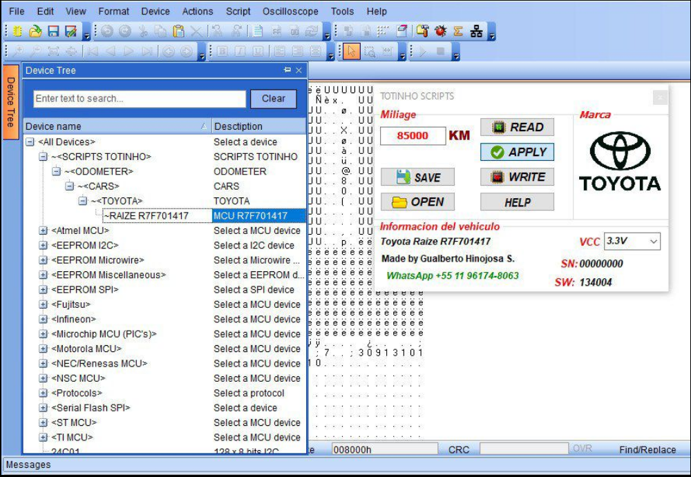 TOYOTA RAIZE R7F701417 – Odometer Script (UPA-S)