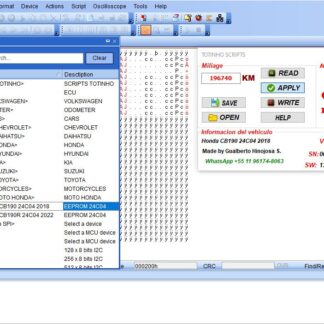 MOTO Honda CB190 2018 – Script Odómetro EEPROM 24C04